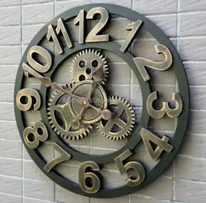 Large European Industrial Metal Clock