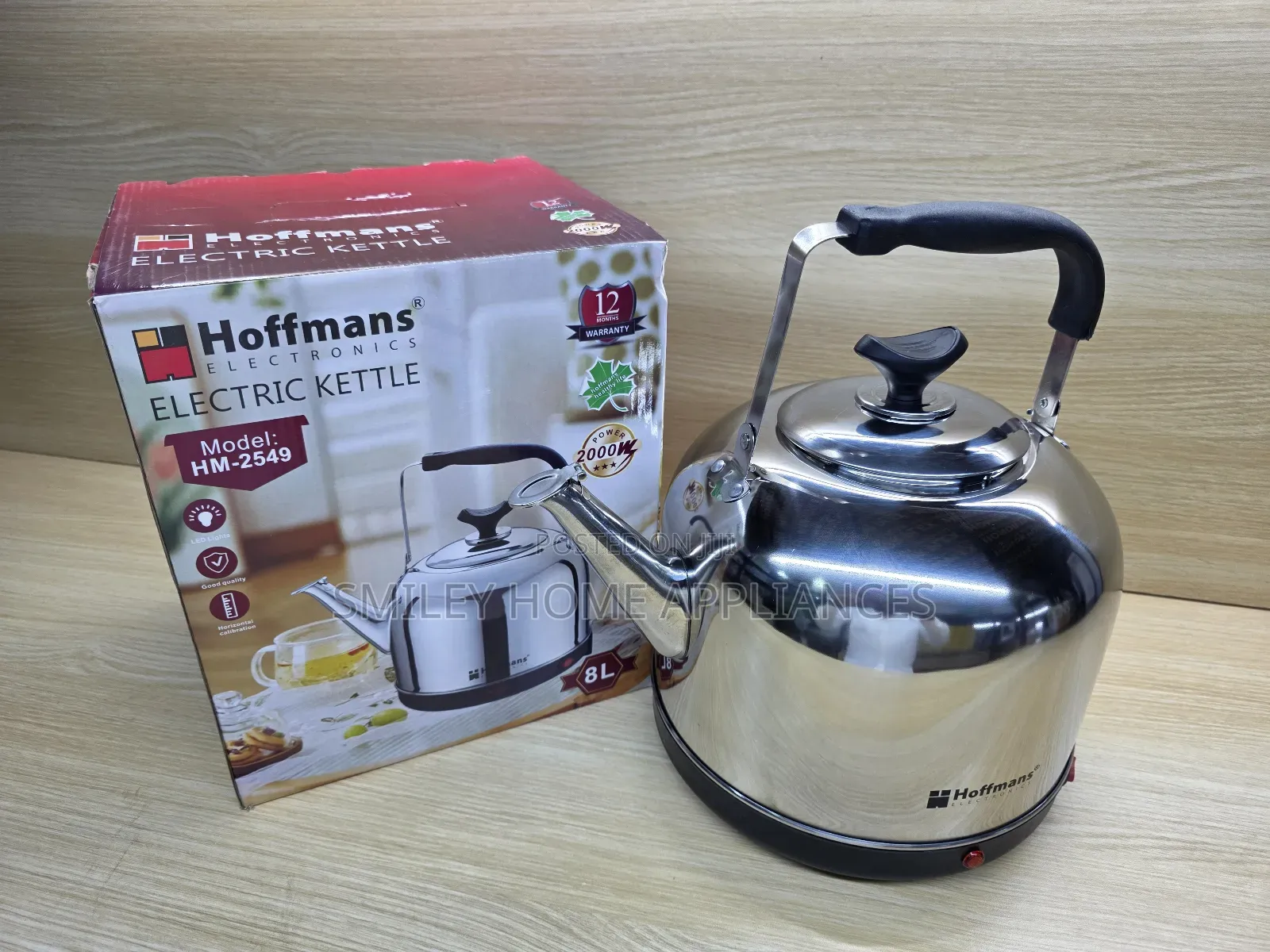 Hoffmans Stainless Steel Electric Water Kettle 7ltrs