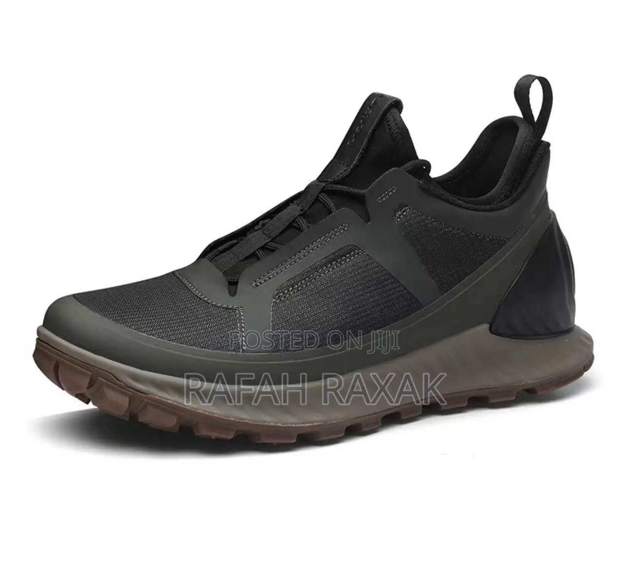 Men’S Black/Green Ecco Exostrike Casual Breathable Sneaker