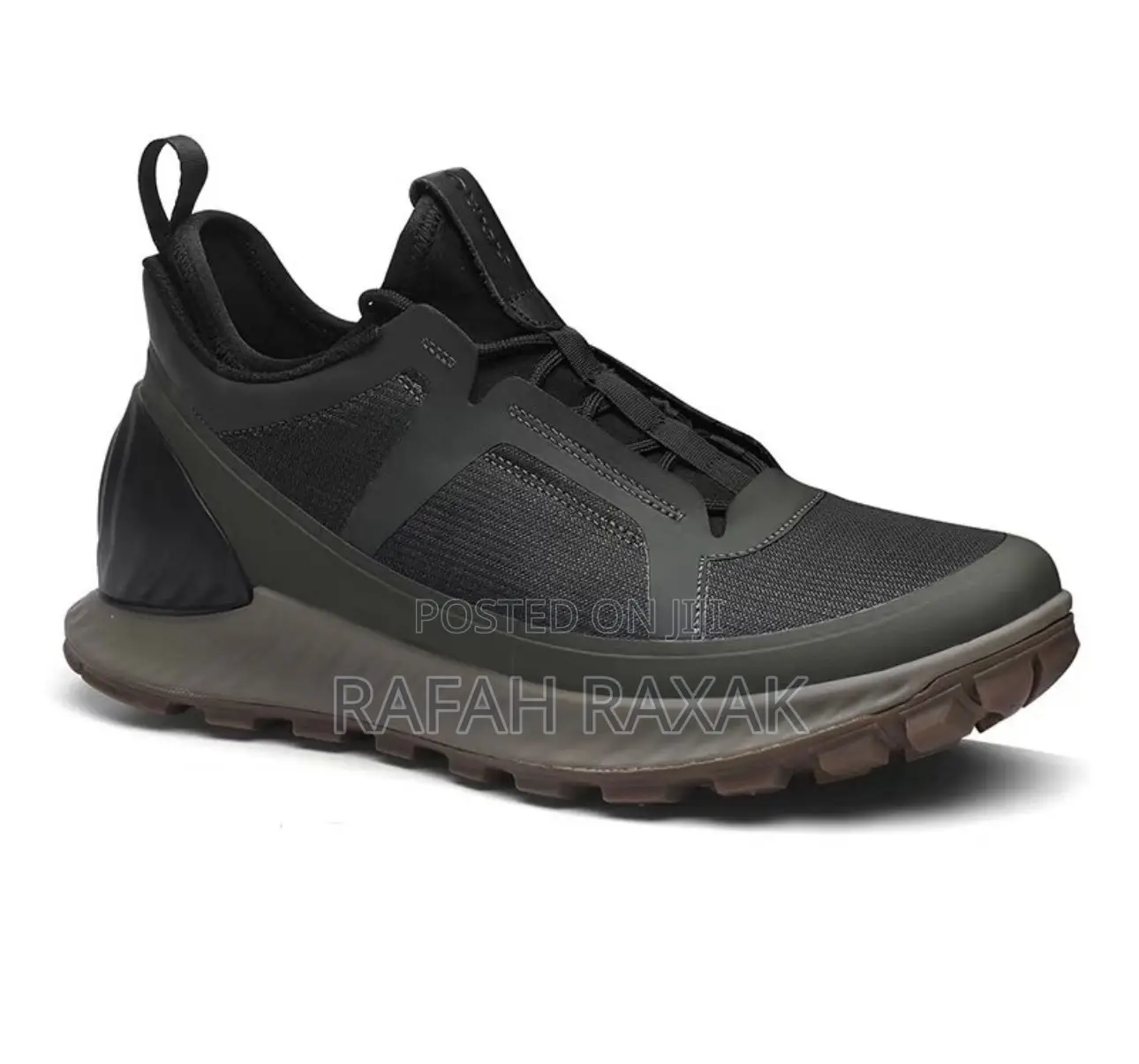 Men’S Black/Green Ecco Exostrike Casual Breathable Sneaker