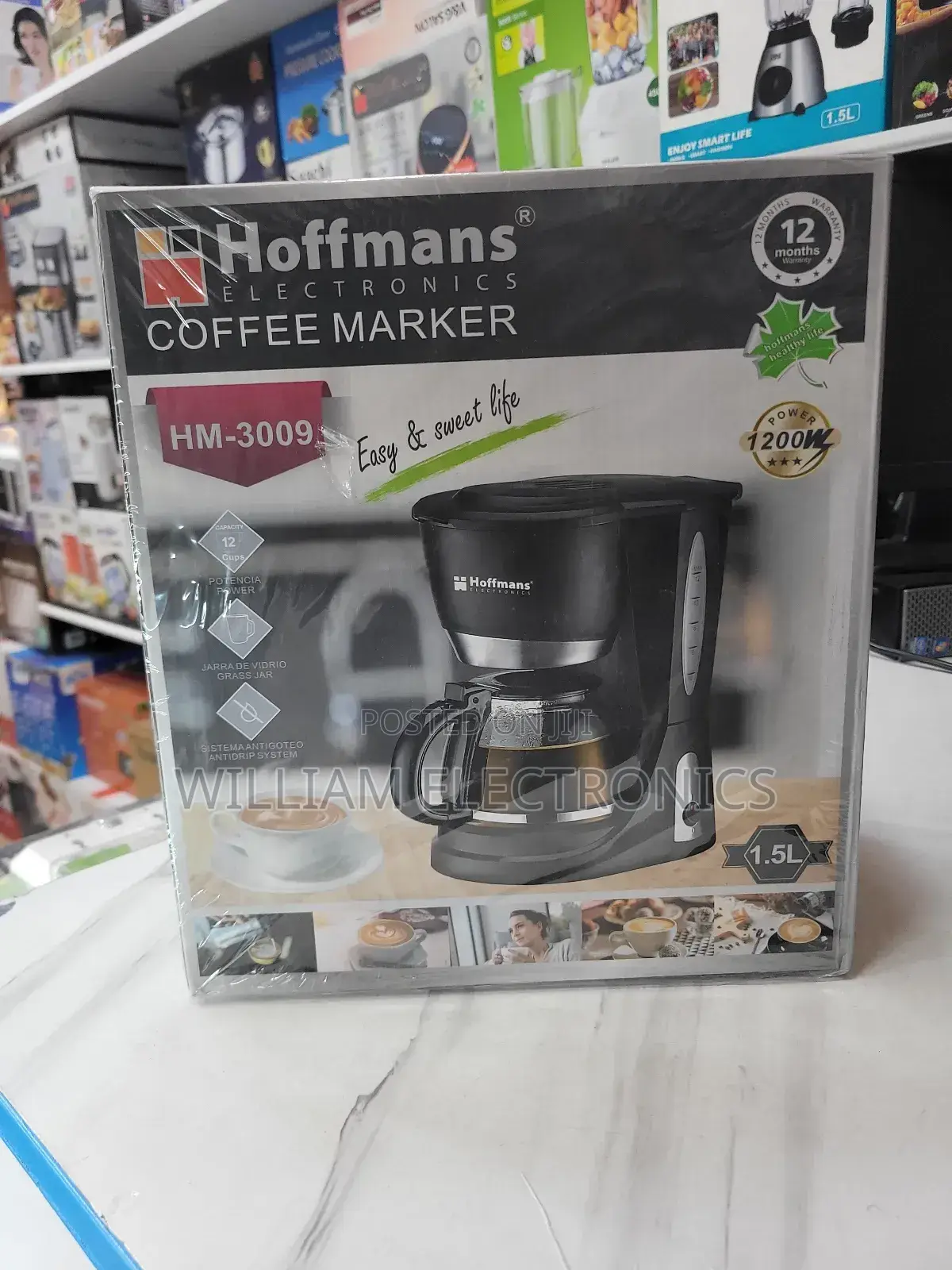 Hoffmans 1.5l Coffee Maker Hm-3009