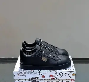 Men’S Black Dolce Gabbana Fashion Designer Leather Sneaker