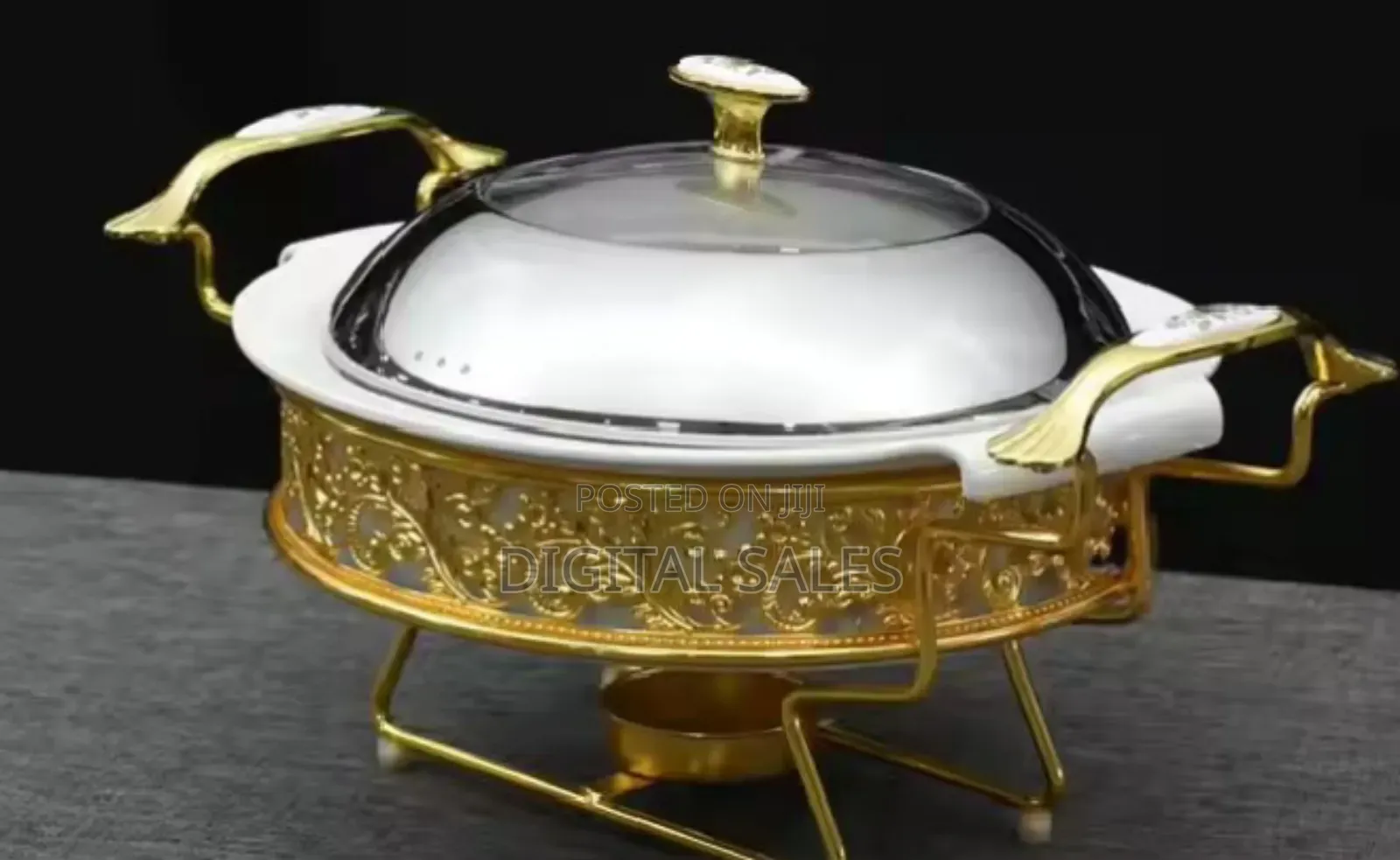 Golden Round Chaffing Dish