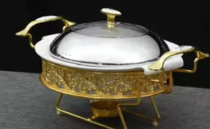Golden Round Chaffing Dish