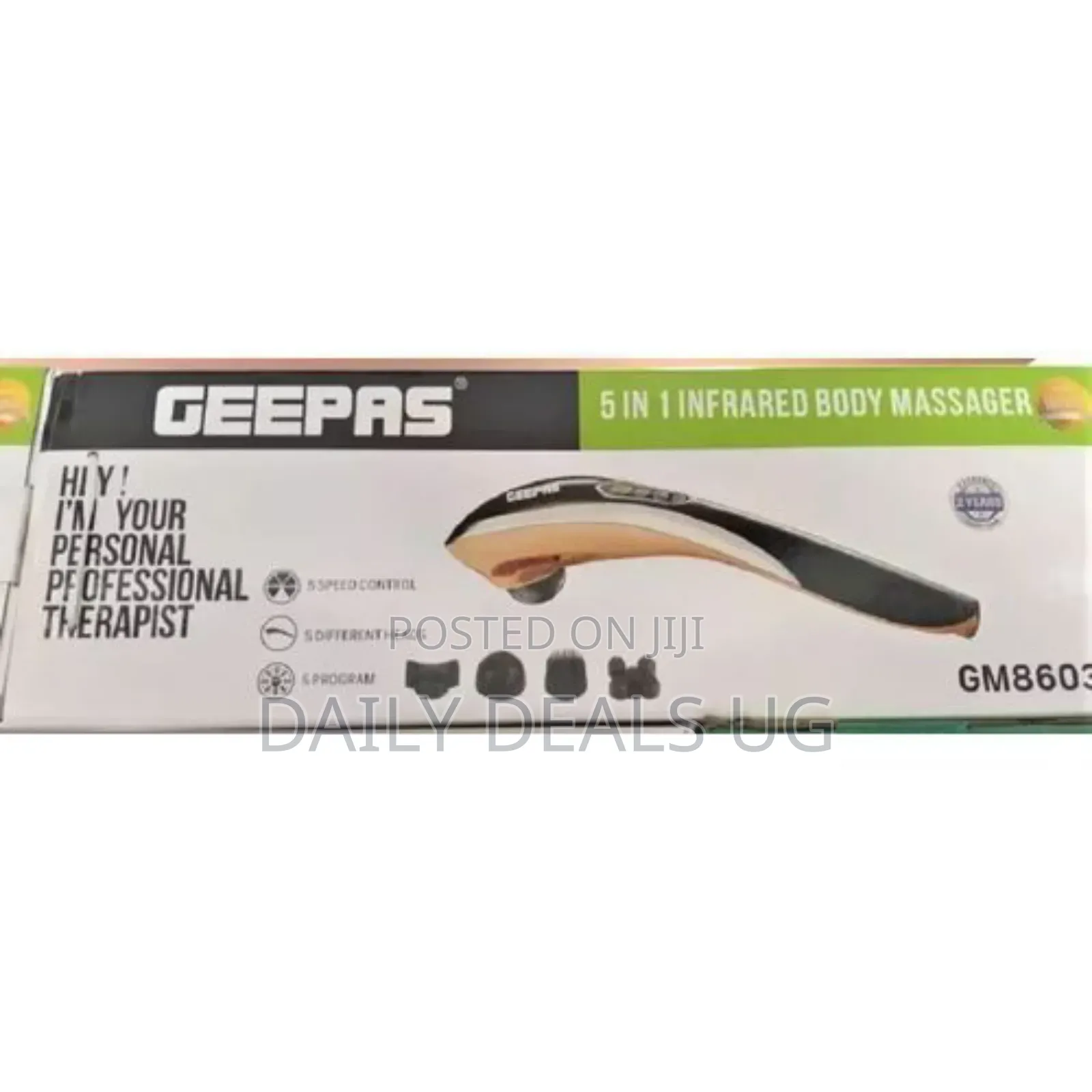 Geepas Electric Body Massager Machine - Gold/Black