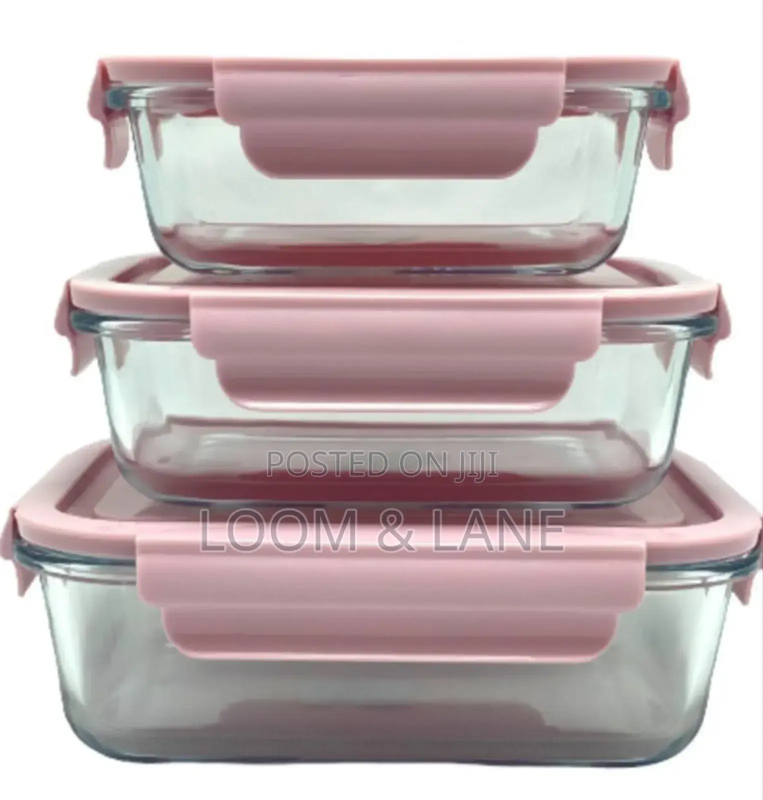 Borosilicate Glass Container Food Storage Jars( 3pcs)
