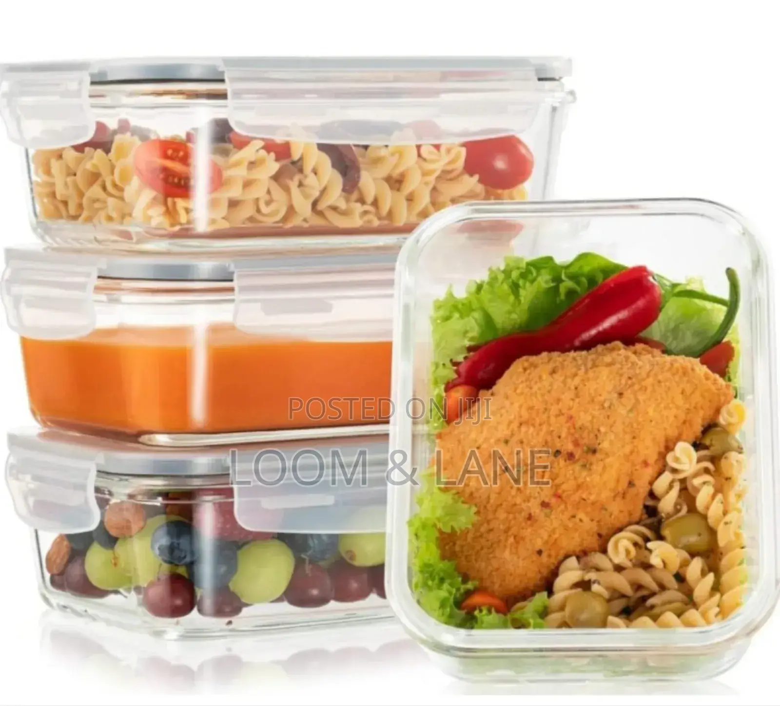 Borosilicate Glass Container Food Storage Jars( 3pcs)
