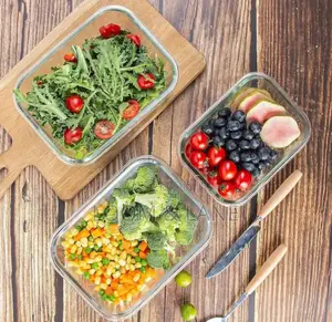 Borosilicate Glass Container Food Storage Jars( 3pcs)