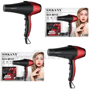 Sokany Professional Electric Hair Dryer - Red/Black