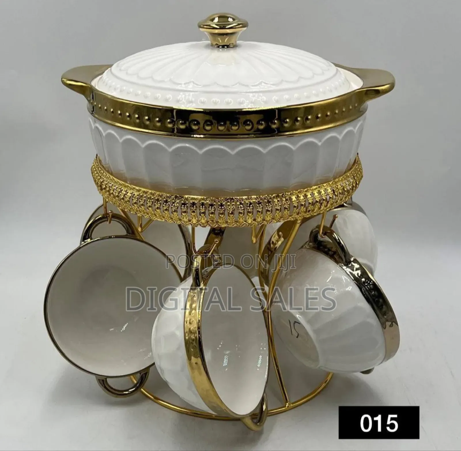 Fancy Ceramic Soup Tureen Bowl Gift Set With 6 Soup Bowls