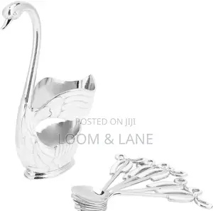 Stainless Steel Serving Bar Dessert Spoon With Swan