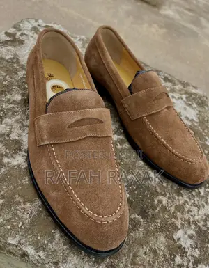 Men’S Berwick Brown Suede Leather Penny Loafers