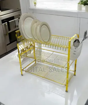 Golden Dish Rack for Kitchen 3 Tier