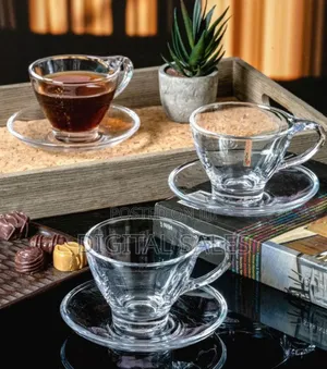 Glass Cup and Saucer Set (6pcs)