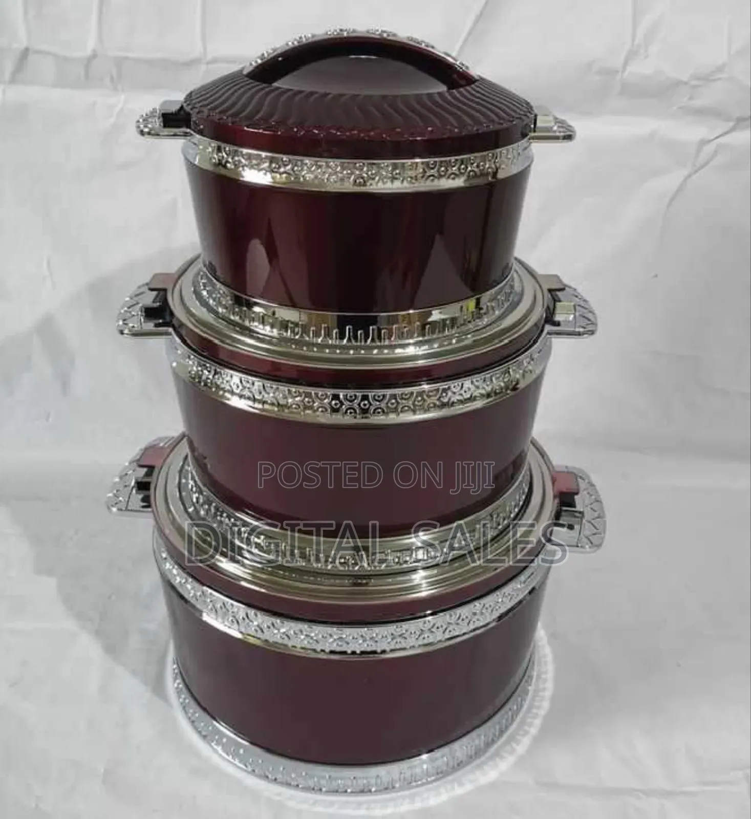 Maroon Ceramic Dishes Thermal 3pcs