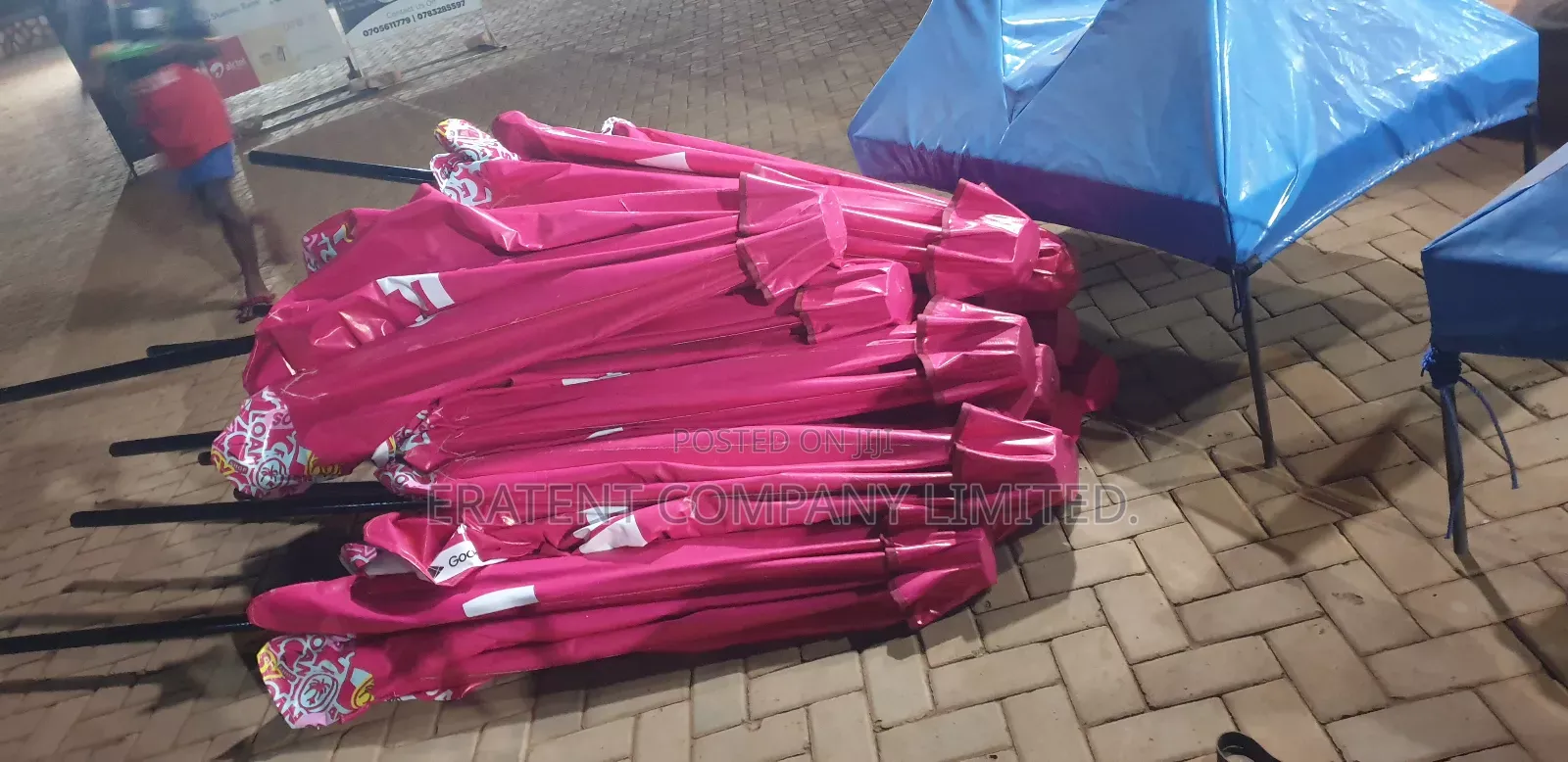 Branded Garden Umbrella/Parasol With Concrete Base