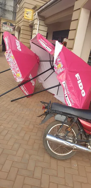 Branded Garden Umbrella/Parasol With Concrete Base
