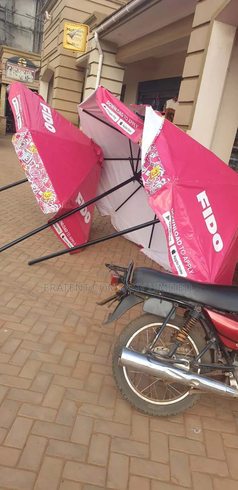 Branded Garden Umbrella/Parasol With Concrete Base