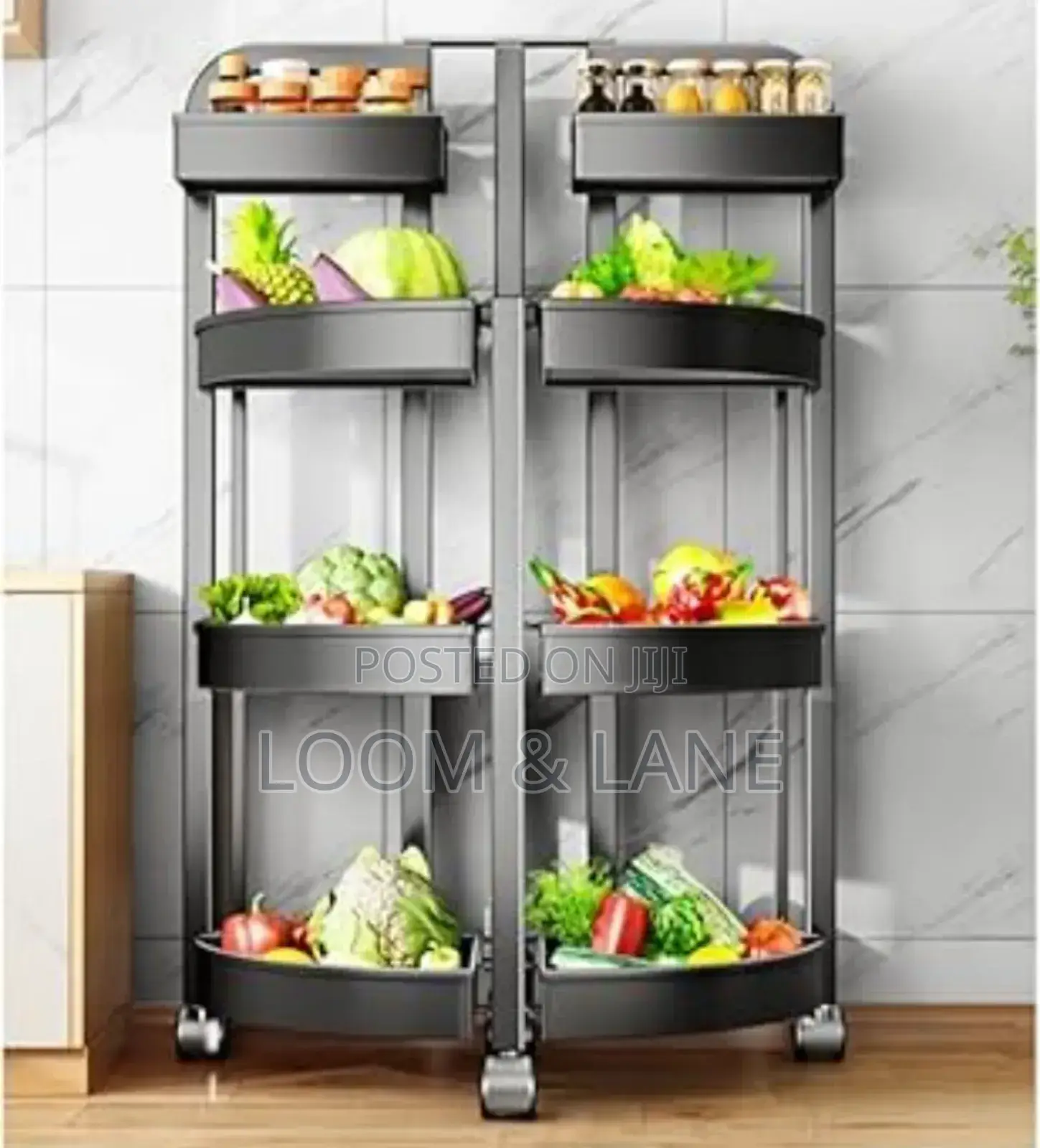 New Inbox 4 Tier Rolling Kitchen Storage Rack
