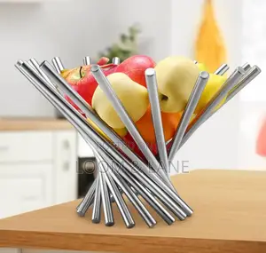 Large Round Stainless Steel Fruit Stand