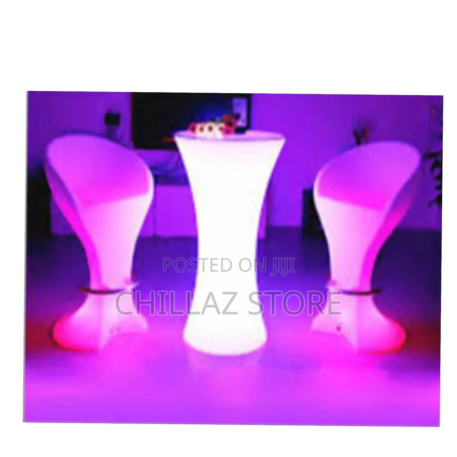 Led Light Table With 2 Chairs.