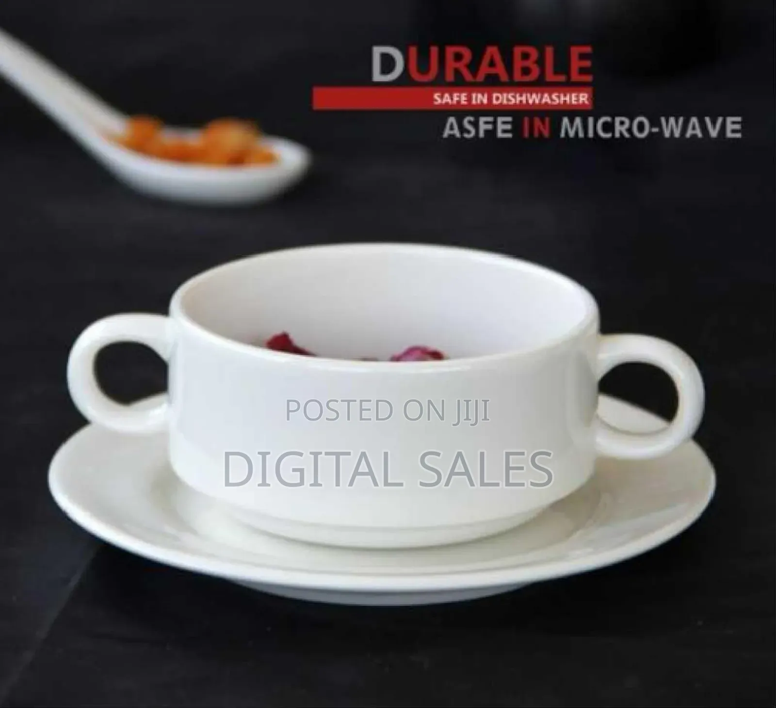 Multifunctional Ceramic Soup Cup 6pcs