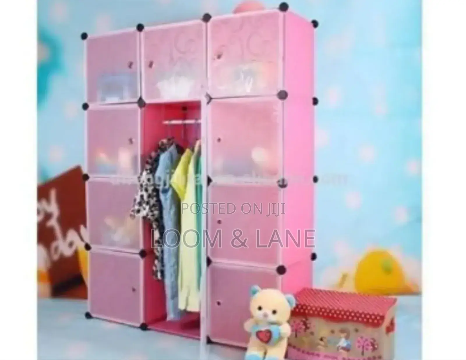 3 Columns Frosted Plastic Storage Cabinet
