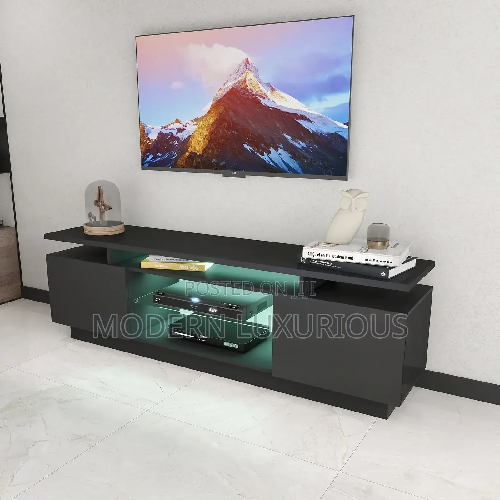 Black Tv Stand to Compliment/ and Tv Stand/ Black Modern/