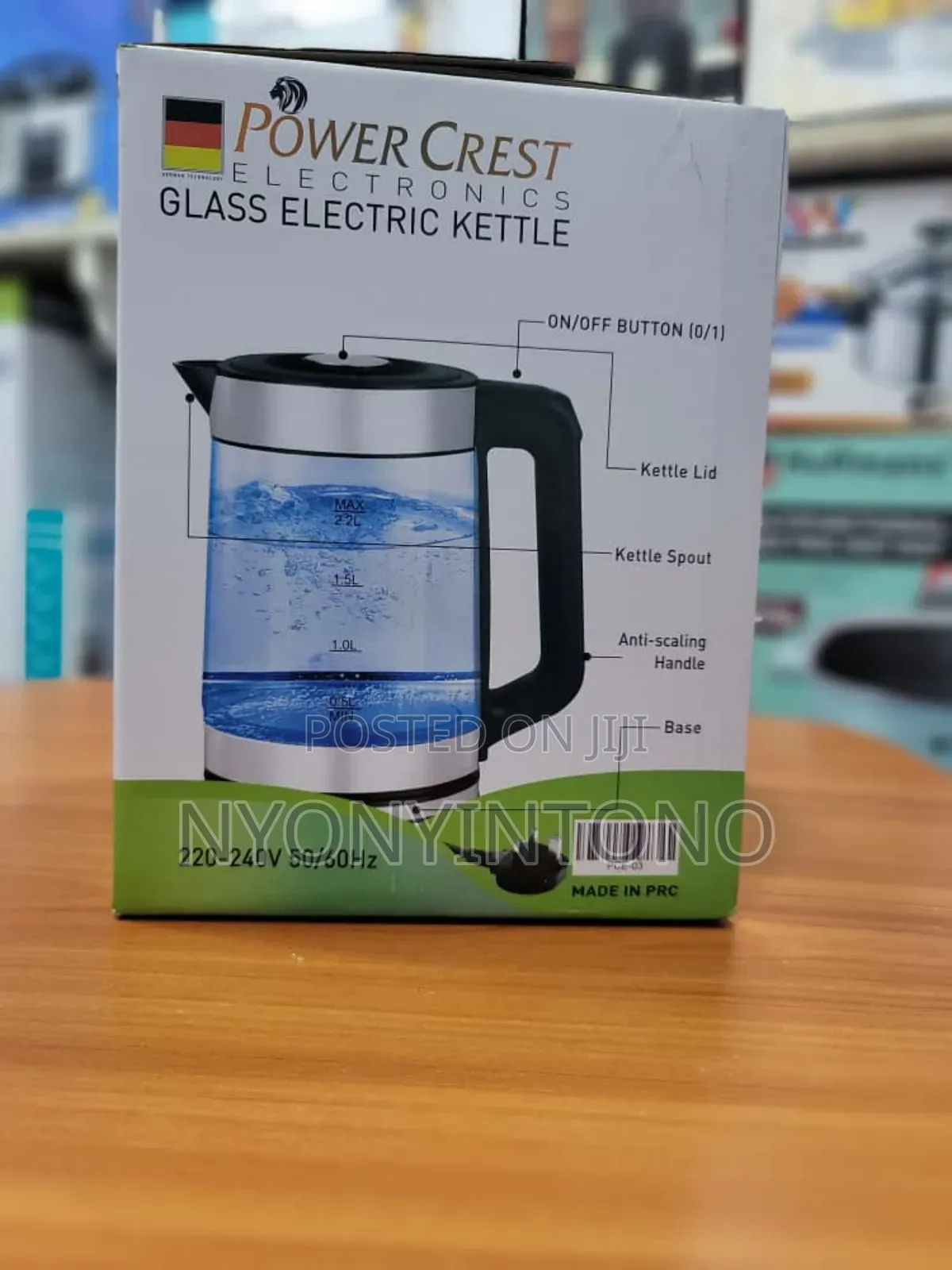 Power Crest 2.2litres Automatic Glass Kettle