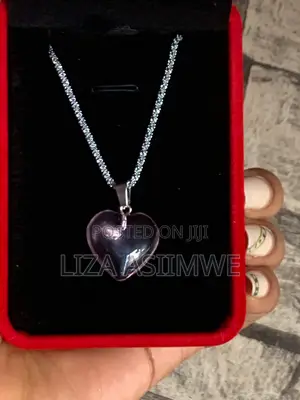Pink Rose Heart Pendant Necklace