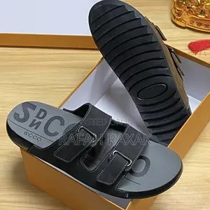 Original Black Leather Ecco Cozmo Sandals
