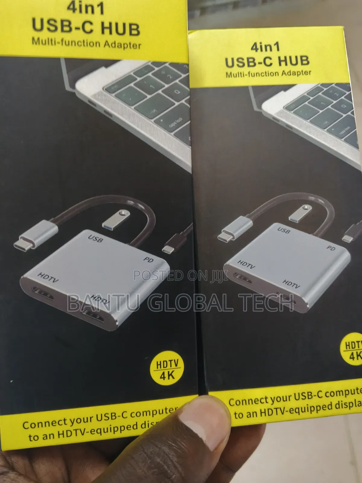 4 in 1 Type C Hub With 2 Hdmi Ports