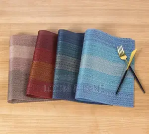 European Pattern Gradient Stripe Woven Placemats