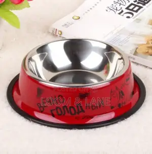Red Stainless Steel Dog Bowl