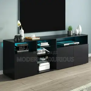 White Tv Stand Whith Quality Finish Grooves Availab