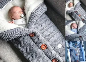 Original Newborn Button Knit Swaddle Wrap