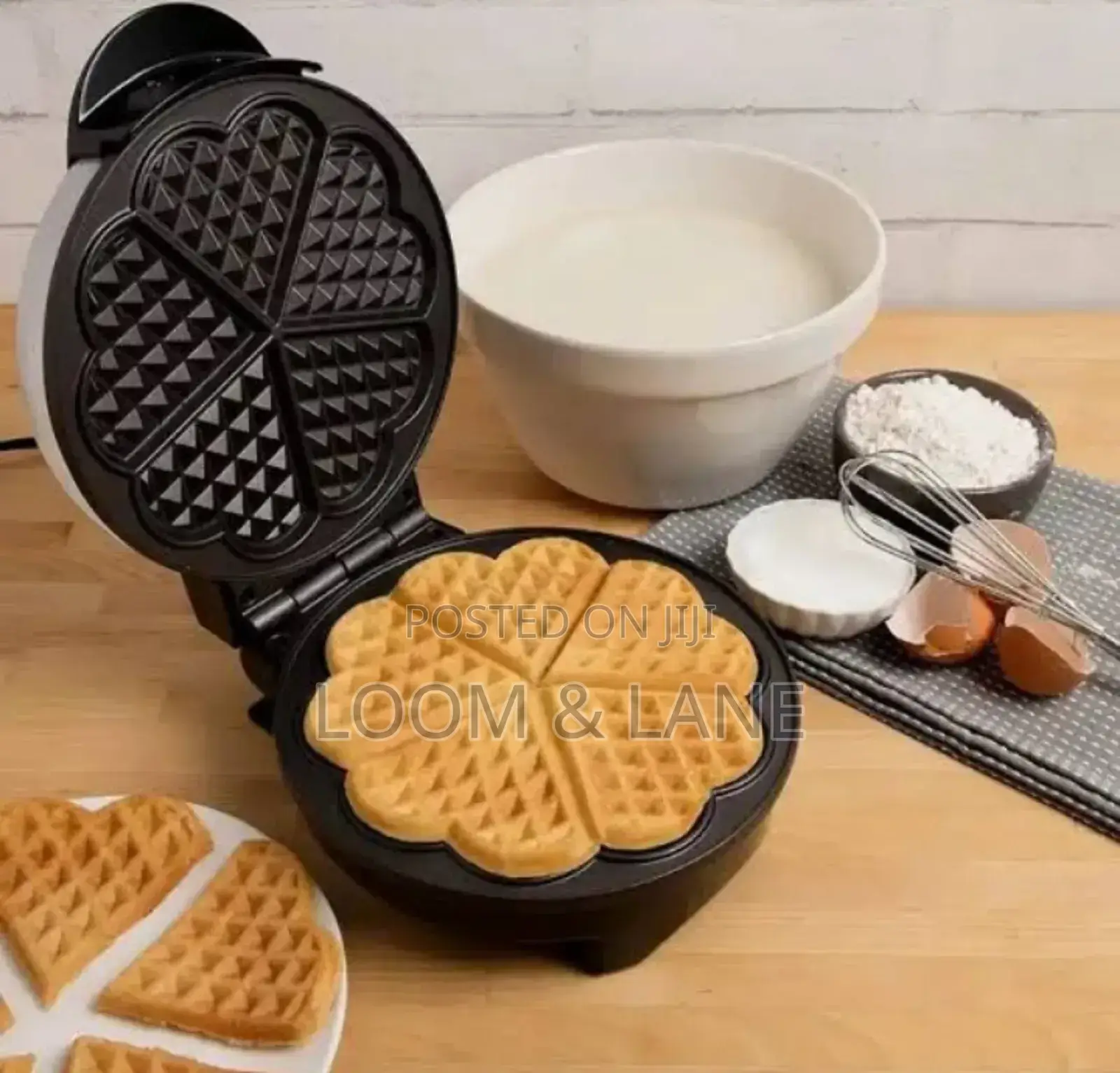 5 Slicer Heart Shaped Non Stick Waffle Maker