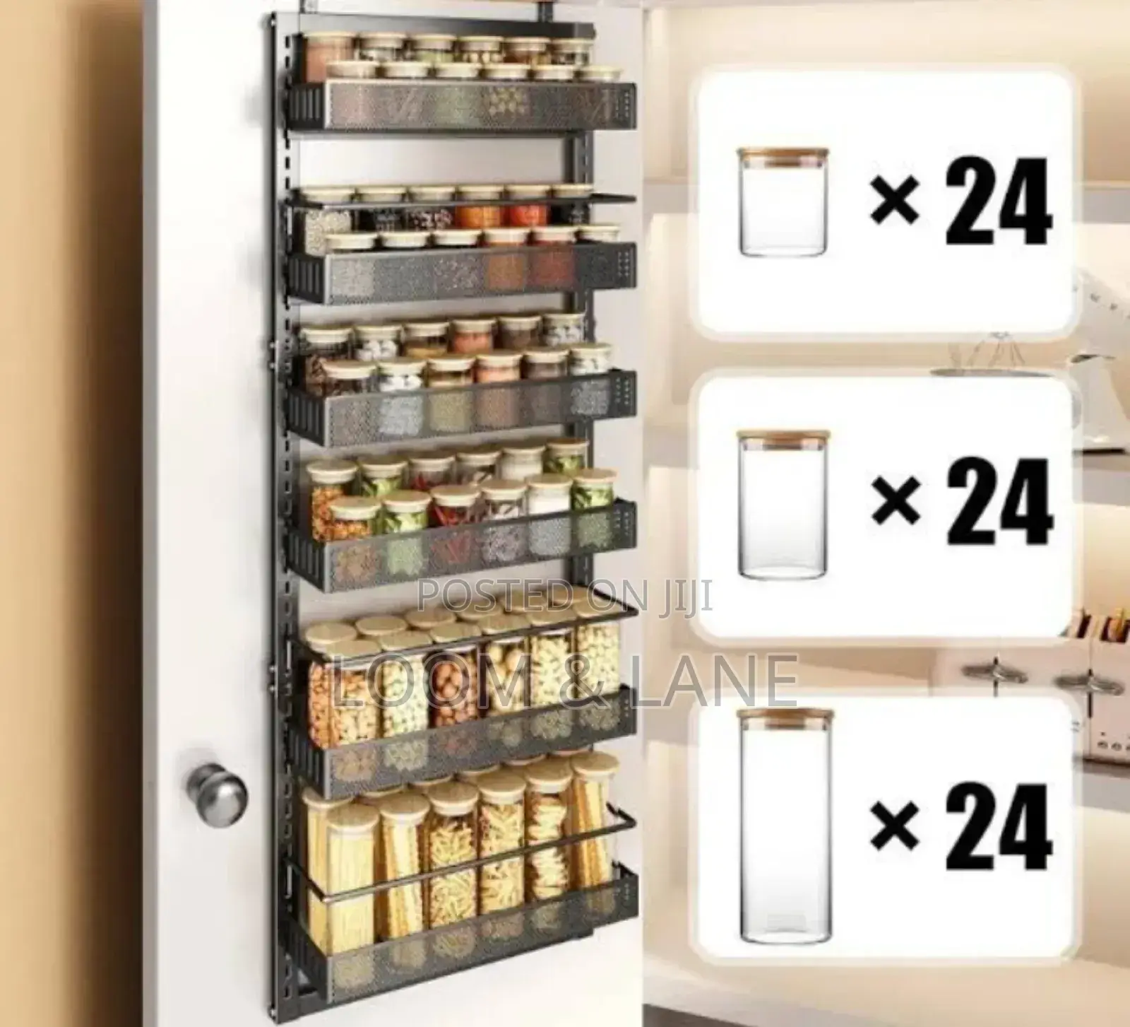Over the Door Pantry Organizer 6 Tier Metal Rack