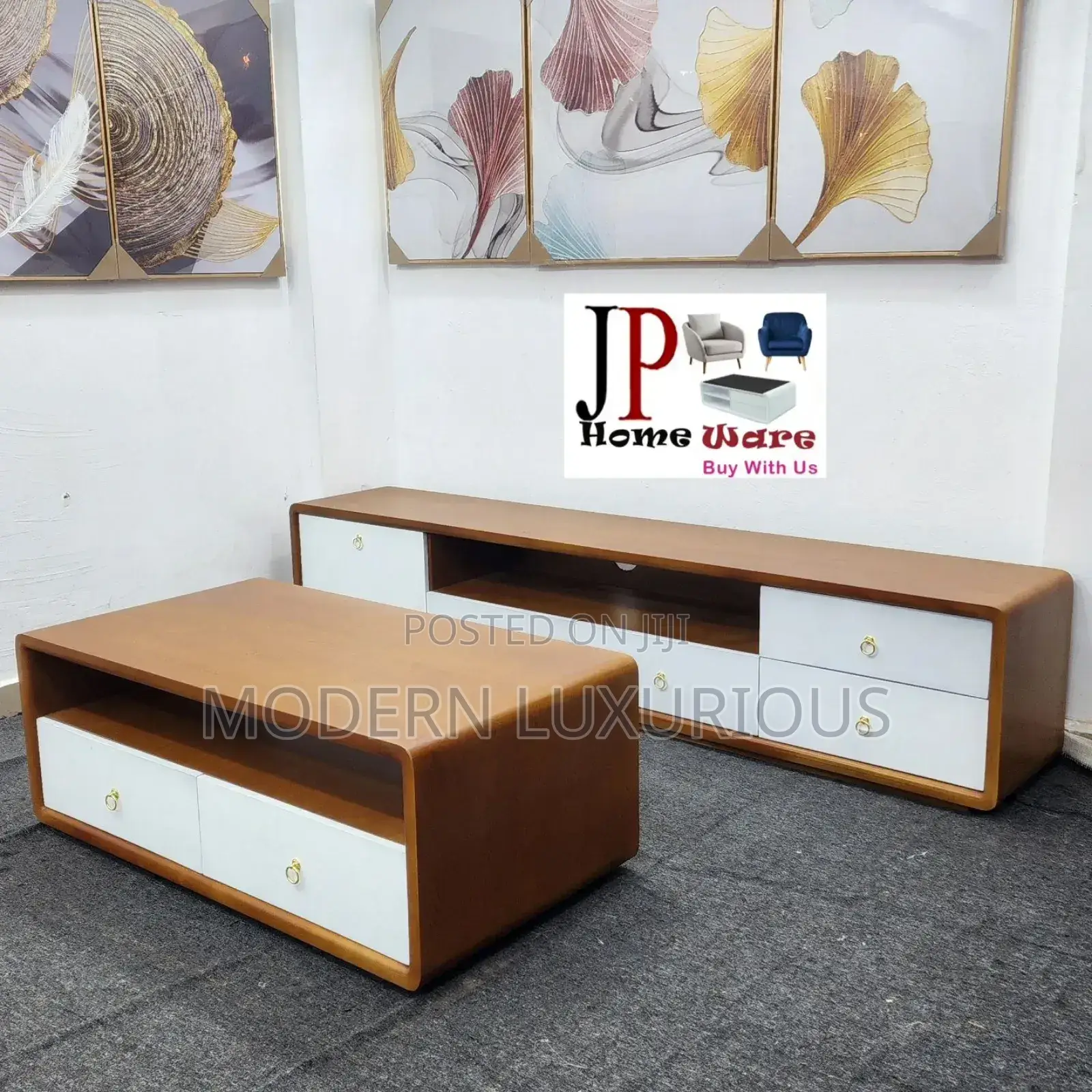 Coffe Table/ With Marble Effect /on Top Tv Stand/
