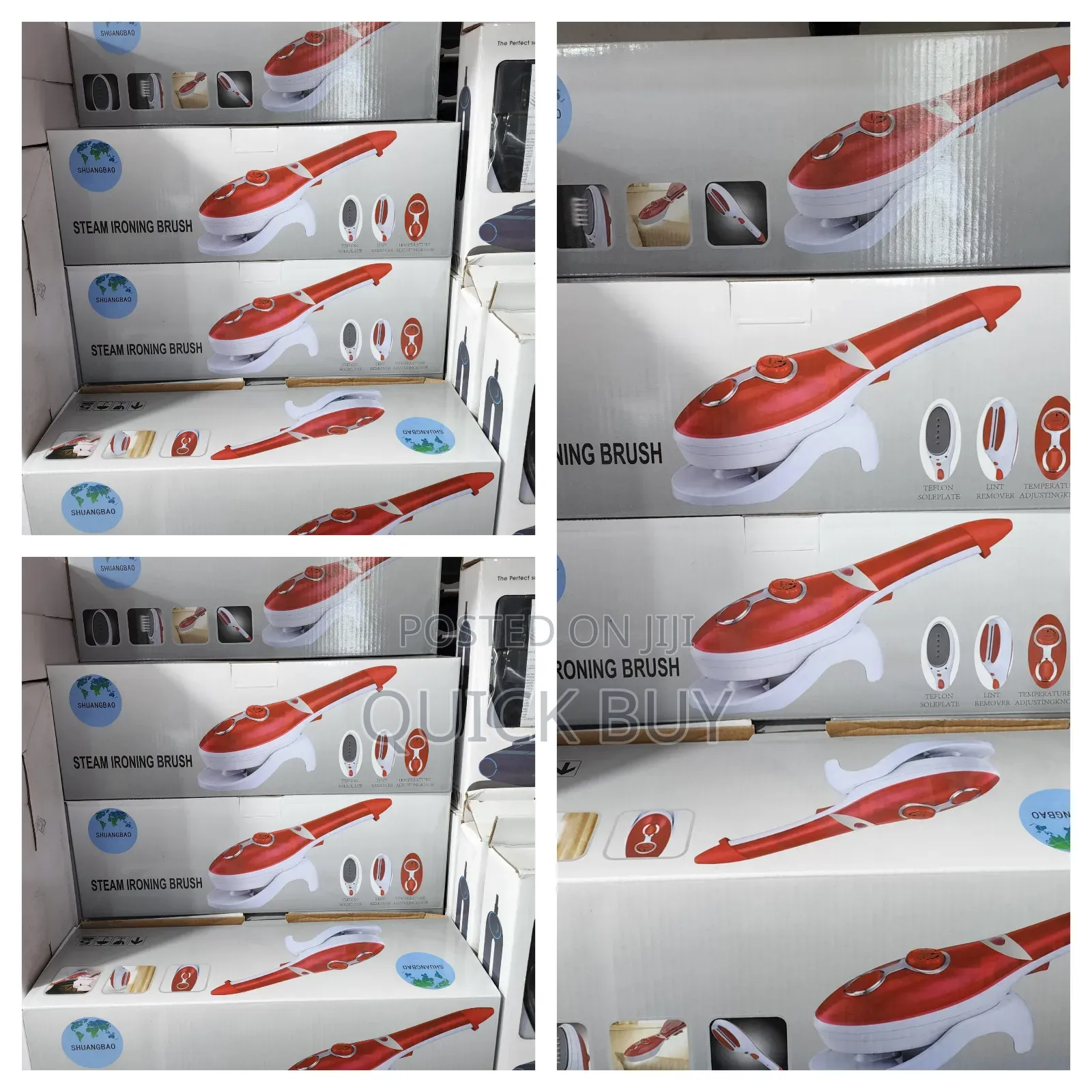 Steam Ironing Brush Red White