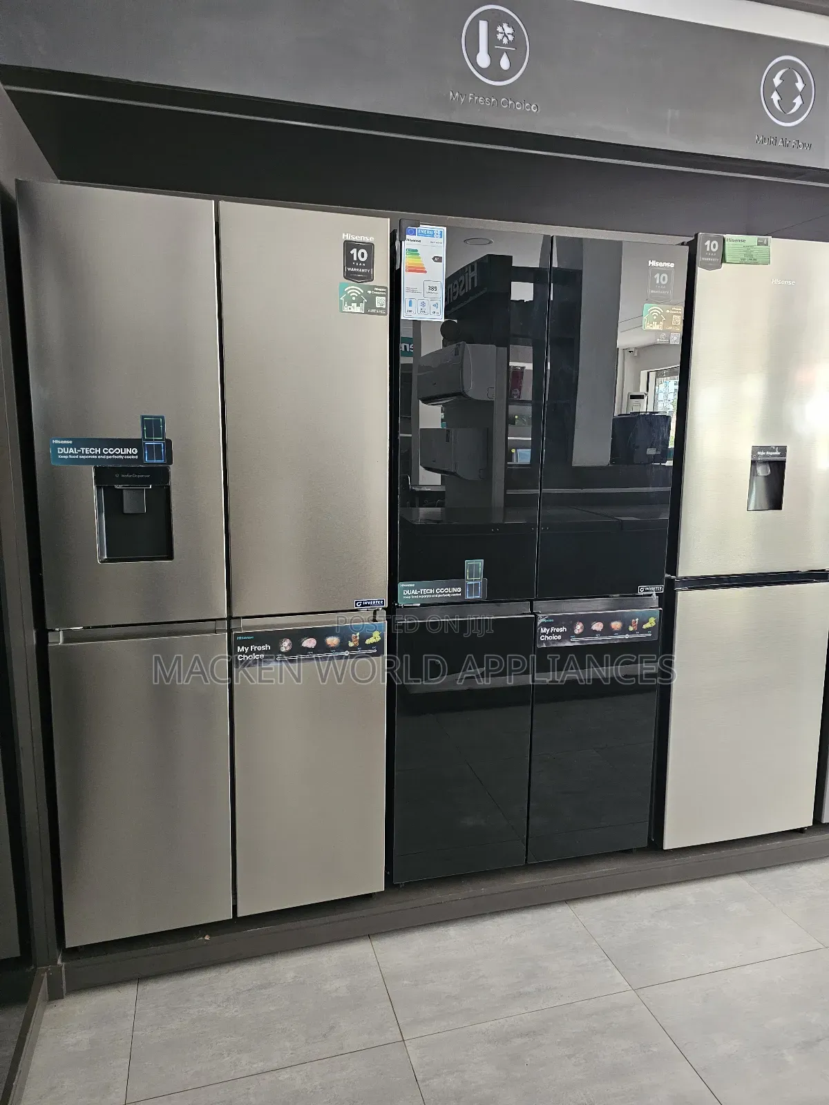 Hisense 610 Liters French Door Silver With Water Dispenser