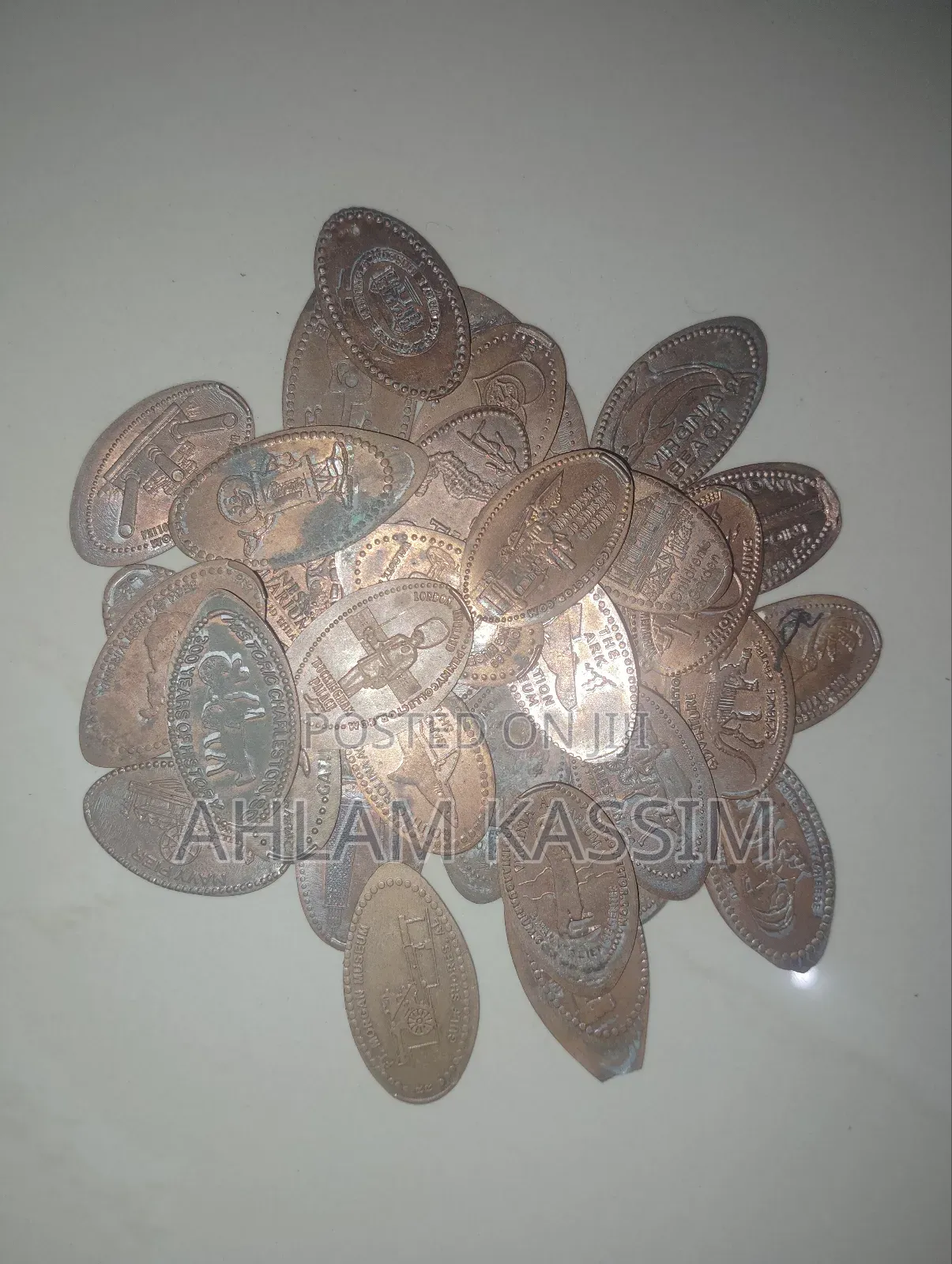 35 Assorted Pressed Elongated Copper Pennies