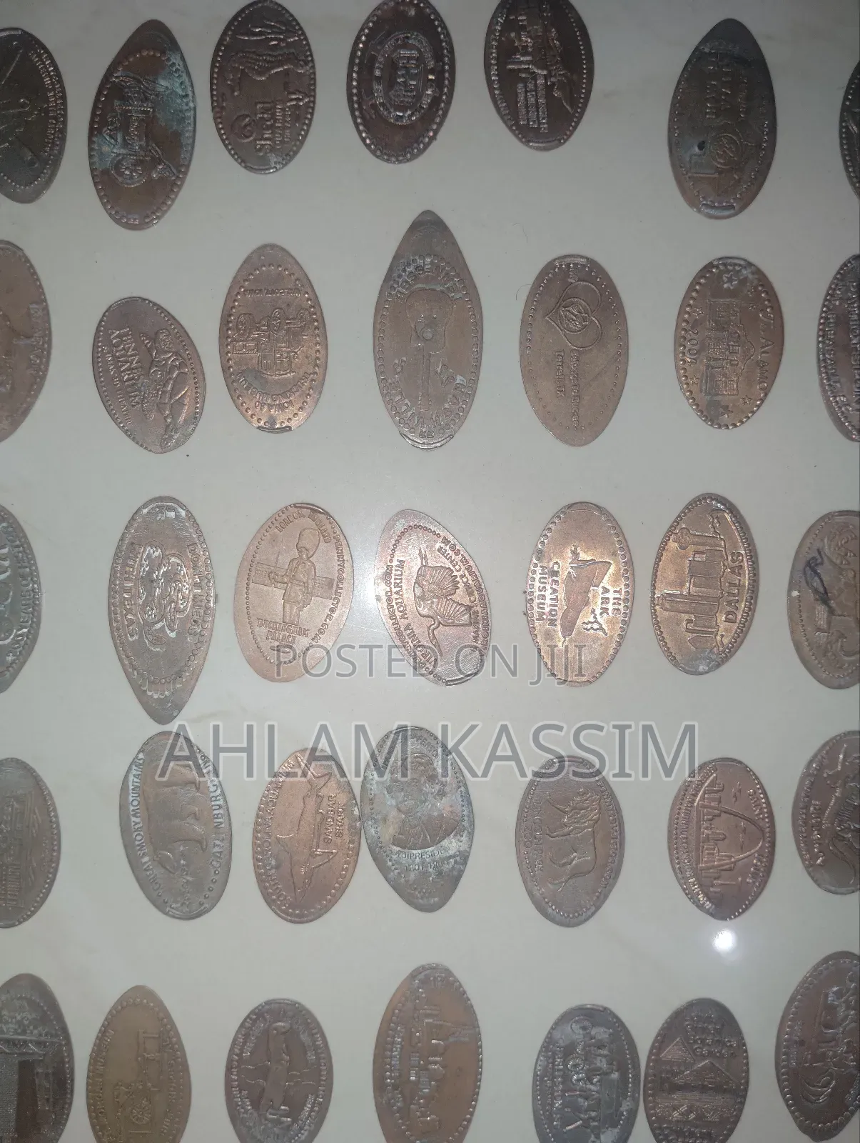 35 Assorted Pressed Elongated Copper Pennies