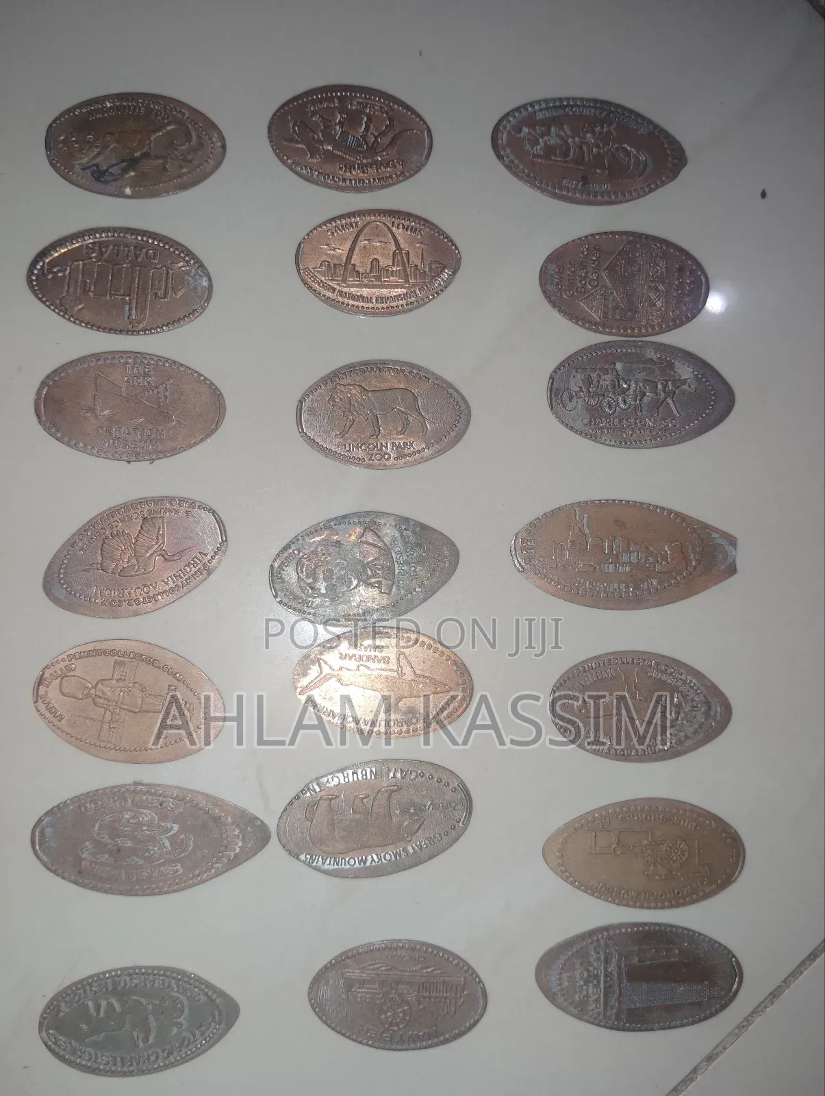 35 Assorted Pressed Elongated Copper Pennies