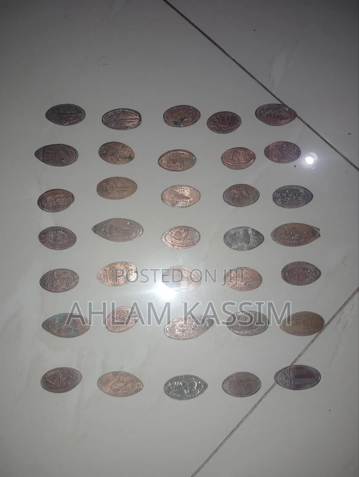 35 Assorted Pressed Elongated Copper Pennies
