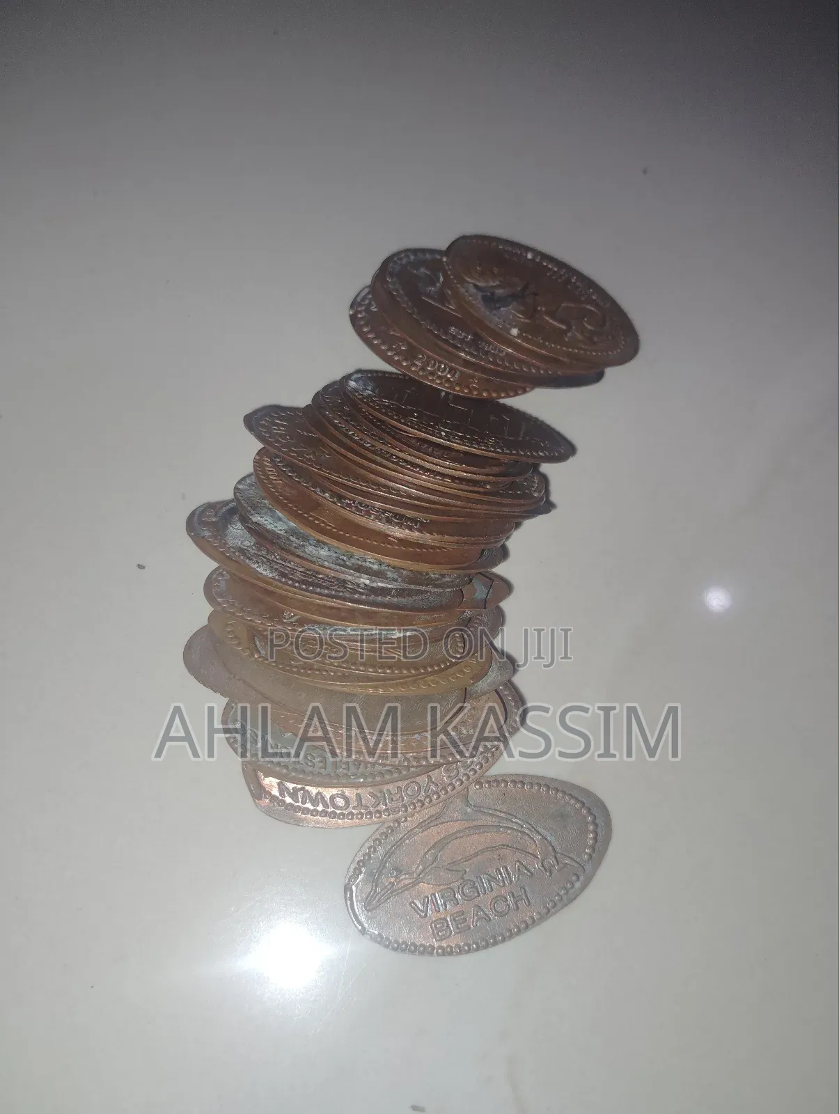 35 Assorted Pressed Elongated Copper Pennies