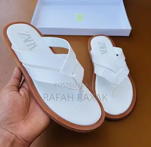 Original Men’S Luxury White/Brown Zara Leather Sandals