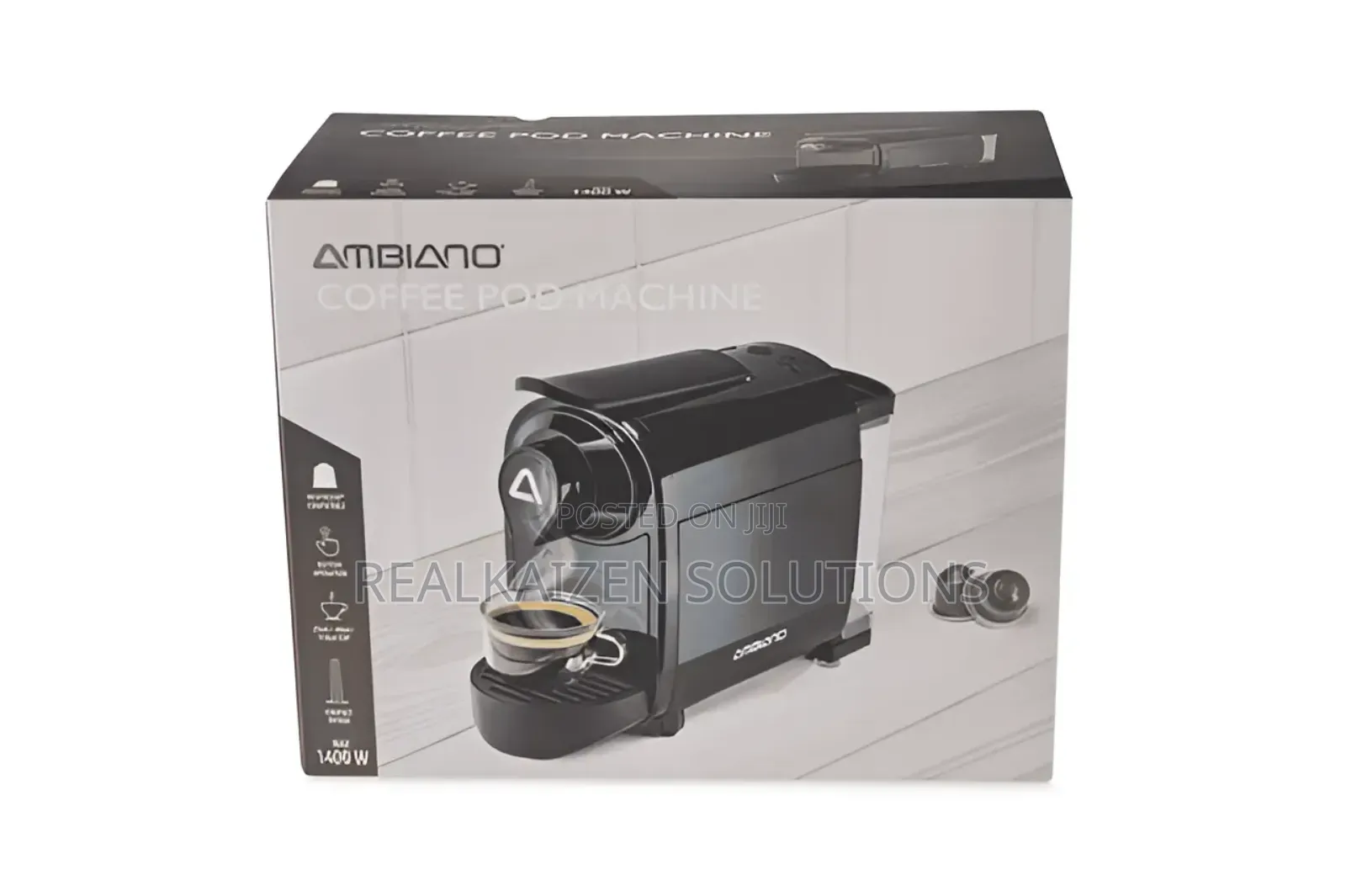Uk Ambiano Nespresso Coffee Pod Machine 1400w