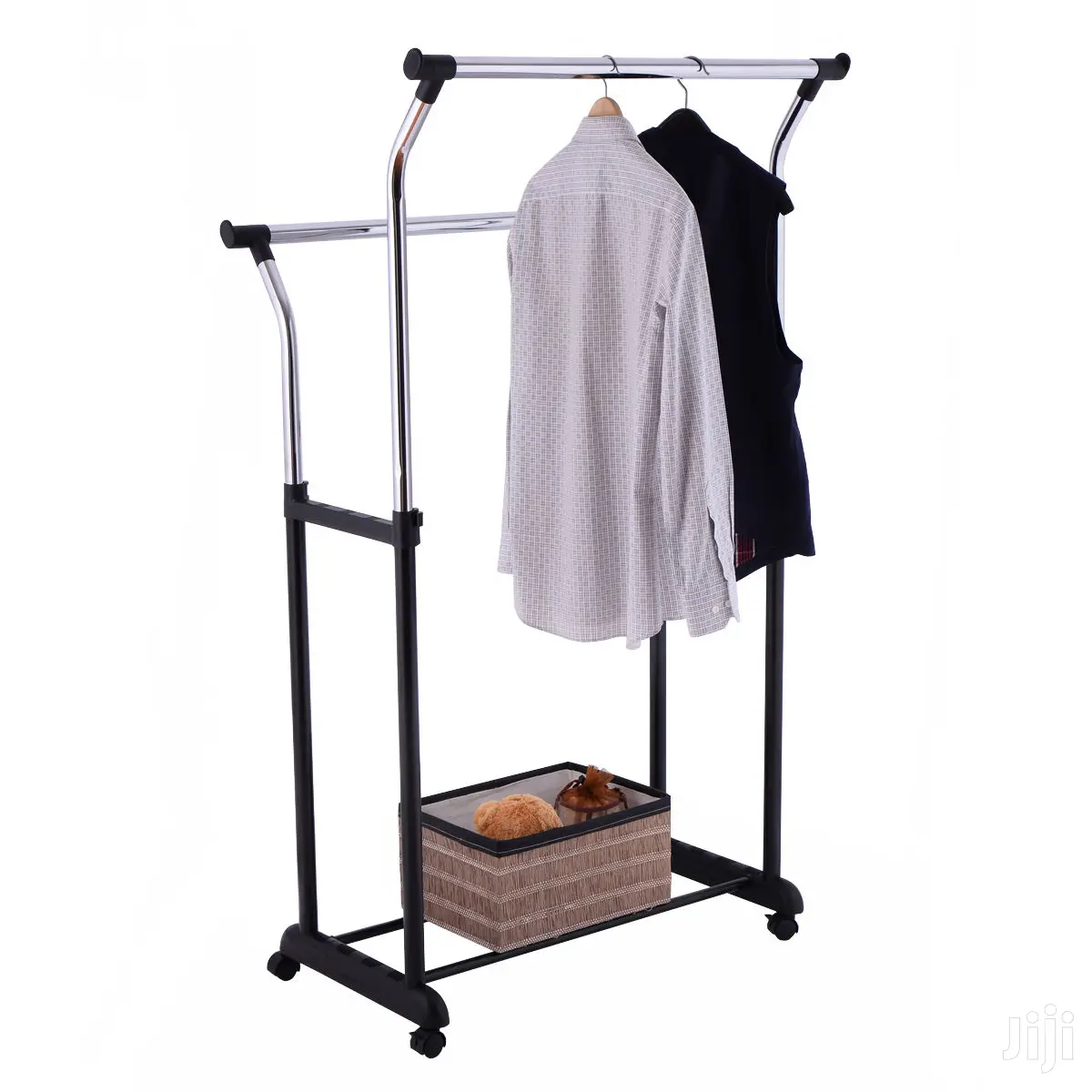Mainstays Double Adjustable Rolling Garment Rack