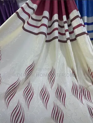 Maroon Stripes Curtains Per Ready Meter